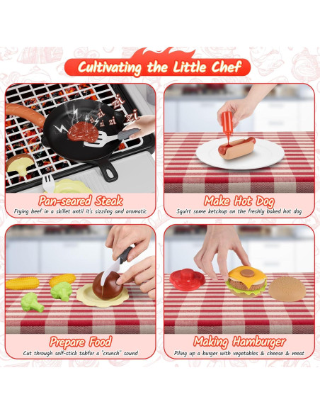 Juego de Parrilla BBQ Maysida para Niños 3 a 7 Años