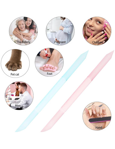 Set 6 Empujadores de Cutículas de Vidrio acDesign - Doble Cara