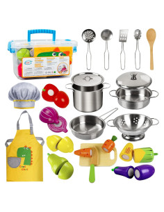 Juego de Cocina de Madera Sundaymot 23 Piezas para Niños