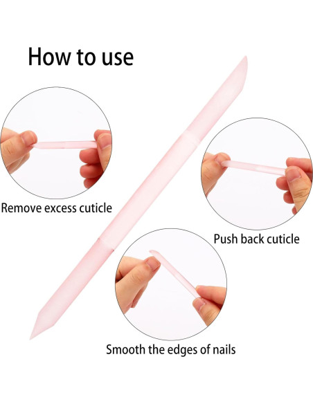 Set 6 Empujadores de Cutículas de Vidrio acDesign - Doble Cara