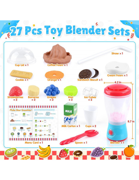 Licuadora de Juguete PLAY 27 Piezas con Luz y Sonido