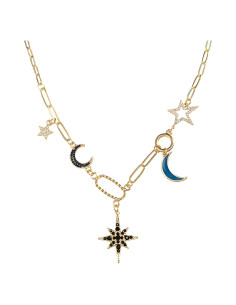 Collar Boho de Cadena Baño de Oro para Mujeres - Ojo Maligno