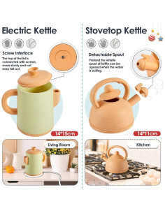 Juego de Cocina Simulado Buyger 13 Piezas para Niños 3-5 Años 2