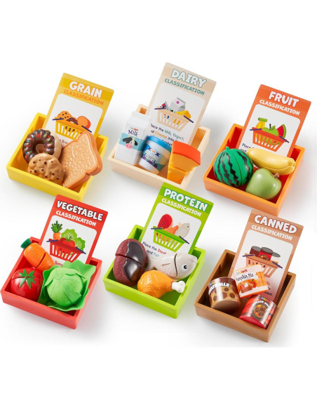 Juego de Comida Montessori JOVA con Estante y 6 Cajas Juego de Comida Montessori JOVA con Estante y 6 Cajas