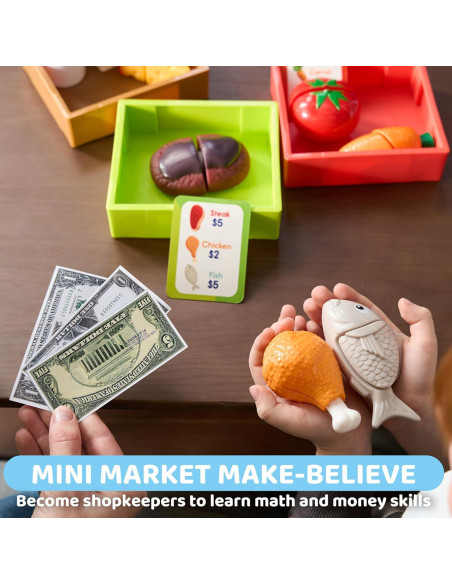 Juego de Comida Montessori JOVA con Estante y 6 Cajas Juego de Comida Montessori JOVA con Estante y 6 Cajas