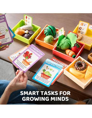 Juego de Comida Montessori JOVA con Estante y 6 Cajas