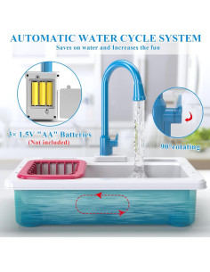 Fregadero de Cocina Juguete SmartChef Azul con Agua Corriente 2