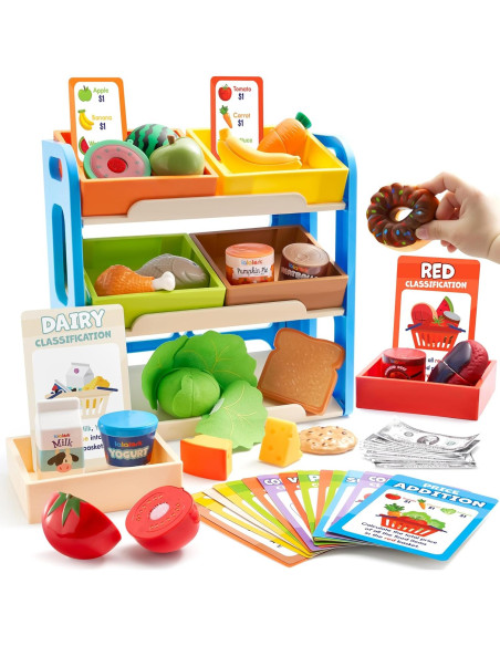 Juego de Comida Montessori JOVA con Estante y 6 Cajas Juego de Comida Montessori JOVA con Estante y 6 Cajas