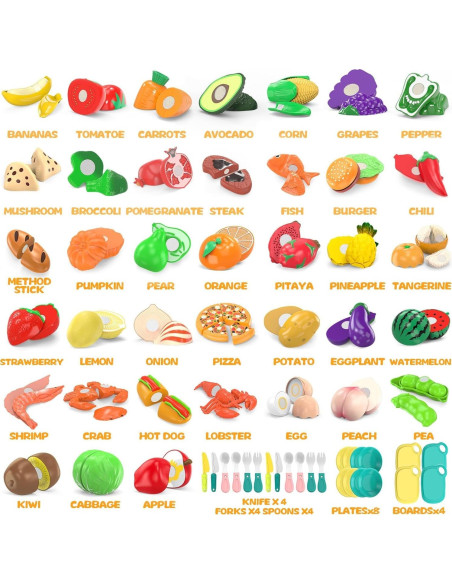 Set de Comida de Juego 120 Pcs MOEAWS para Niños