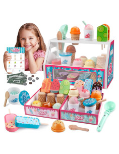 Set de Juego de Helado de Madera Fortand 46 Piezas