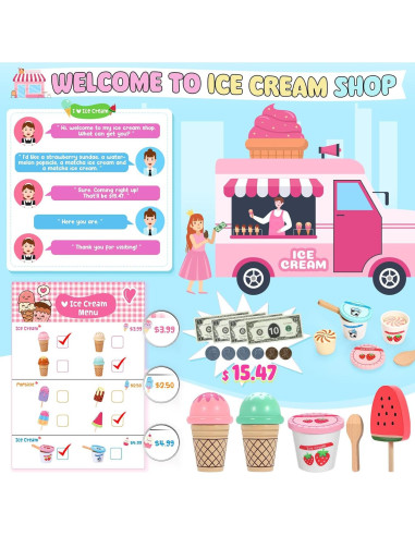 Set de Juego de Helado INNOCHEER para Niños 3-8 Años