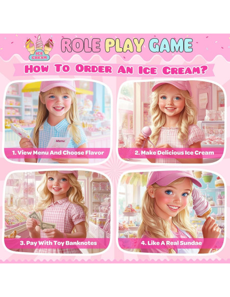 Set de Juego de Helado INNOCHEER para Niños 3-8 Años