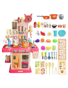 Juego de Cocina para Niños RedCrab Rosa 75 cm con Luz y Sonido