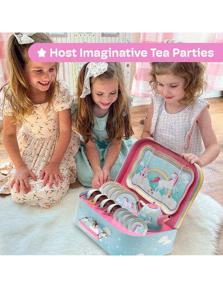 Juego de té Jewelkeeper Unicornio 15 piezas para niñas
