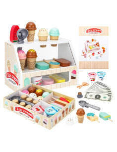 Juguete de Helado de Madera ZJEFUNS para Niños 3-10 Años