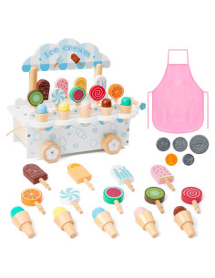 Set de Juguete de Helados de Madera GQIRIL para Niños