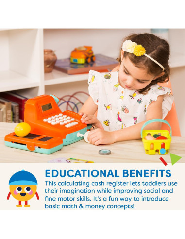 Caja Registradora Interactiva Battat 26 Piezas con Escáner