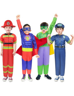 Disfraz de Superhéroe y Policía para Niños 3-7 Años 2