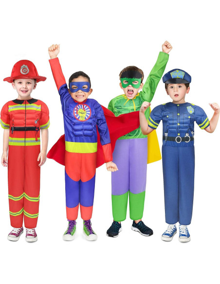 Disfraz de Superhéroe y Policía para Niños 3-7 Años Disfraz de Superhéroe y Policía para Niños 3-7 Años