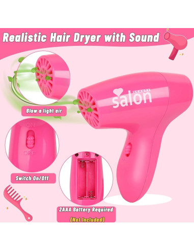 Set de Juguete de Estilista Gifts2U con 58 Accesorios