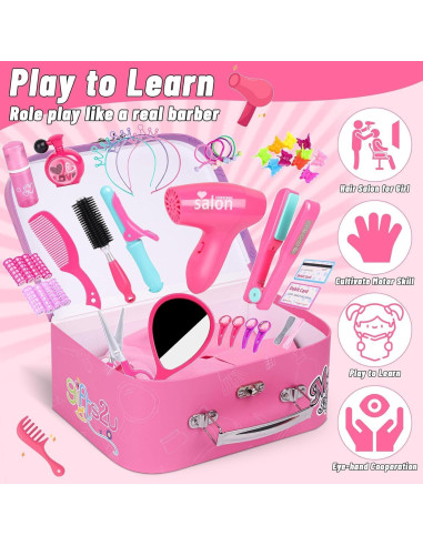 Set de Juguete de Estilista Gifts2U con 58 Accesorios