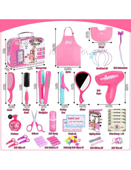Set de Juguete de Estilista Gifts2U con 58 Accesorios