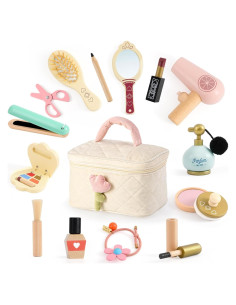 Juego de Maquillaje de Madera Atoylink 15 Piezas para Niñas