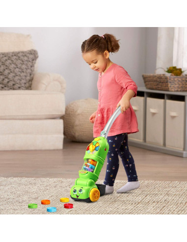 Aspiradora de Juguete VTech Recoge y Cuenta Verde