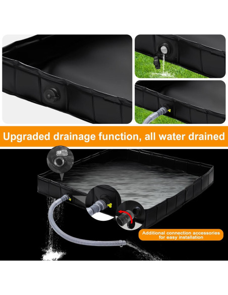 Base de Ducha Portátil AYWOHA 104 cm Plegable con Drenaje