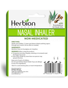 Inhalador Nasal Herbion Naturals 2 Unidades 1.5ml Alivio Congestión 2