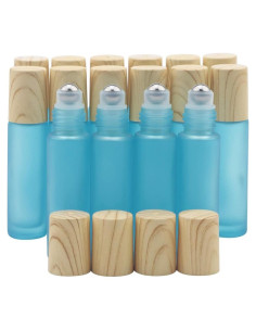 Botellas de Aceite Esencial Ellbest 16pcs 10ml Vidrio Cian-azul Mate