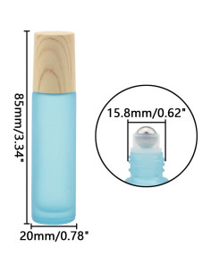 Botellas de Aceite Esencial Ellbest 16pcs 10ml Vidrio Cian-azul Mate 2