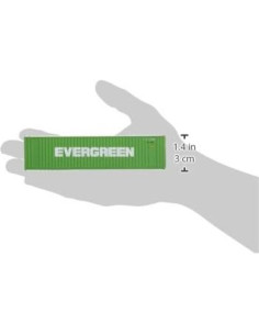 Contenedor HO Evergreen 40' Hi Cube Corrugado Verde/Blanco 2