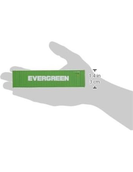 Contenedor HO Evergreen 40' Hi Cube Corrugado Verde/Blanco
