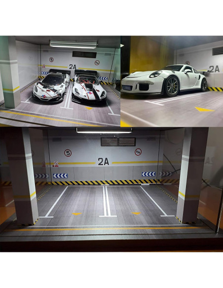 Vitrina Acrílica Bivitre 1:24 con LED 2 Parking Gray