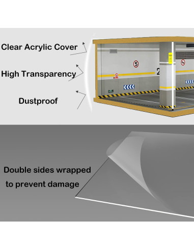 Vitrina Acrílica Bivitre 1:24 con LED 2 Parking Gray