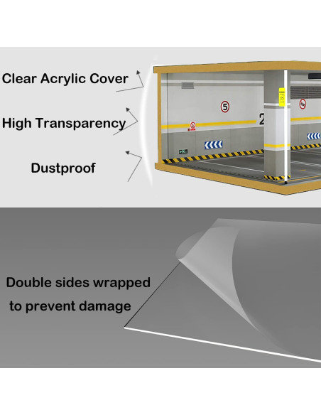 Vitrina Acrílica Bivitre 1:24 con LED 2 Parking Gray