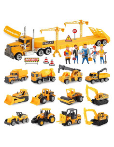 Set de Juguetes de Construcción Oriate 28pcs con Vehículos Diecast