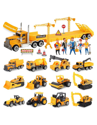 Set de Juguetes de Construcción Oriate 28pcs con Vehículos Diecast