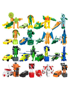 Mini Robot Transformador 16 Piezas para Niños - Rescate