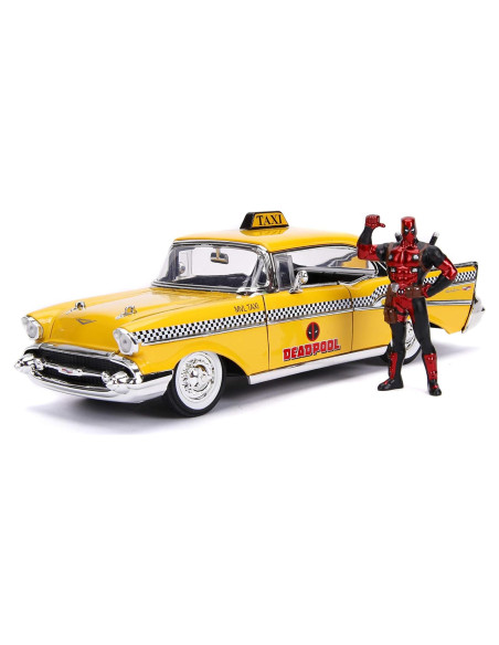 Jada Taxi Chevrolet Bel Air 1957 con Deadpool 1/24 Jada Taxi Chevrolet Bel Air 1957 con Deadpool 1/24