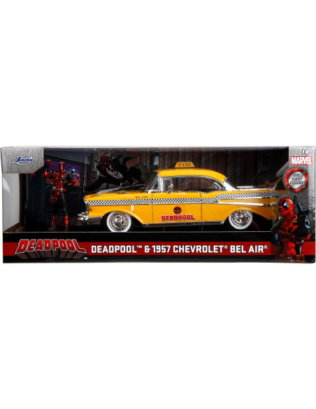 Jada Taxi Chevrolet Bel Air 1957 con Deadpool 1/24 Jada Taxi Chevrolet Bel Air 1957 con Deadpool 1/24
