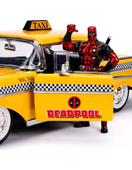 Jada Taxi Chevrolet Bel Air 1957 con Deadpool 1/24 Jada Taxi Chevrolet Bel Air 1957 con Deadpool 1/24