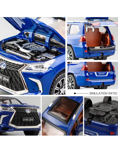 Coche de Juguete EROCK Lexus 570 1/24 Azul con Sonido y Luz