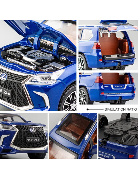 Coche de Juguete EROCK Lexus 570 1/24 Azul con Sonido y Luz Coche de Juguete EROCK Lexus 570 1/24 Azul con Sonido y Luz