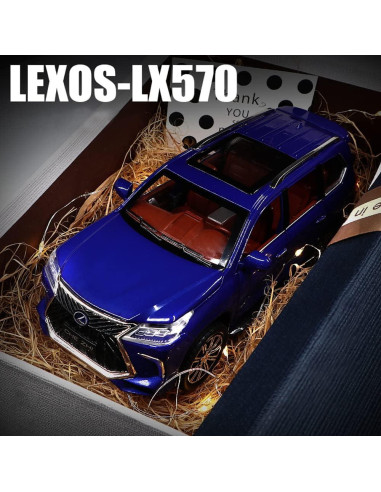Coche de Juguete EROCK Lexus 570 1/24 Azul con Sonido y Luz