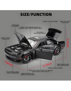 Coche de Juguete Hellcat OANMYJJO 1:24 con Luz y Sonido 2