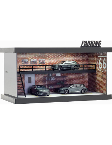 Escena de Estacionamiento Gtcwmx 1:64 con LED y Acrílico