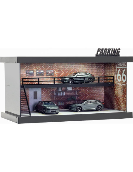 Escena de Estacionamiento Gtcwmx 1:64 con LED y Acrílico