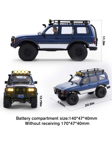 Crawler RC EAZYRC FCX10 Toyota Land Cruiser 80 4x4 Azul